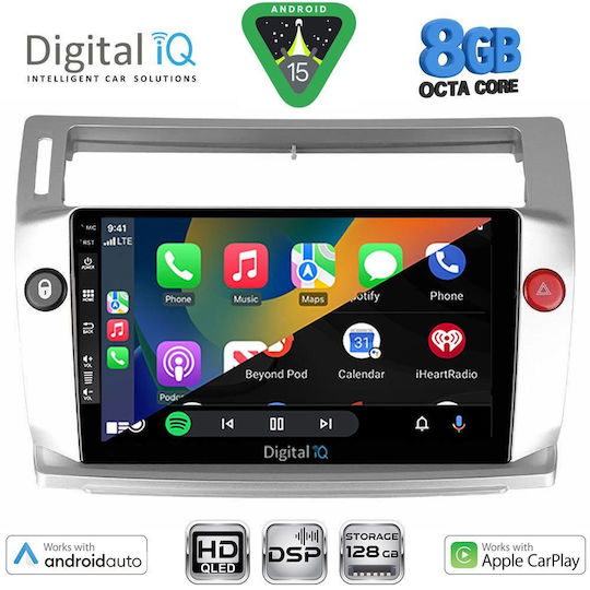 Digital IQ Ηχοσύστημα Αυτοκινήτου για Citroen C4 2004-2011 (Bluetooth/USB/WiFi/GPS/Apple-Carplay/Android-Auto) με Οθόνη Αφής 9"