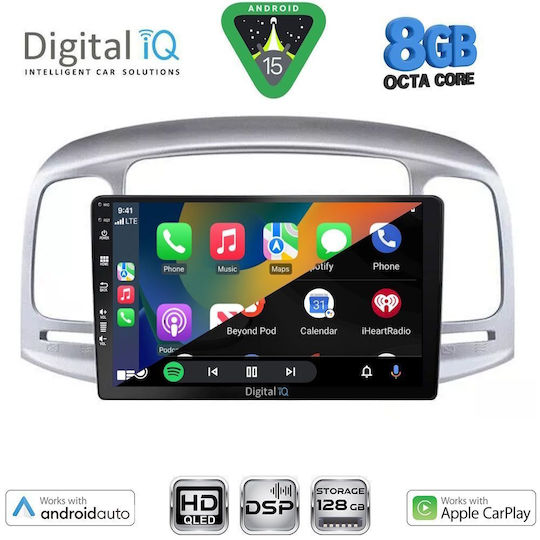 Digital IQ Car Audio System for Hyundai Accent 2005-2012 (Bluetooth/USB/WiFi/GPS/Apple CarPlay/Android Auto) with 9" Touch Screen