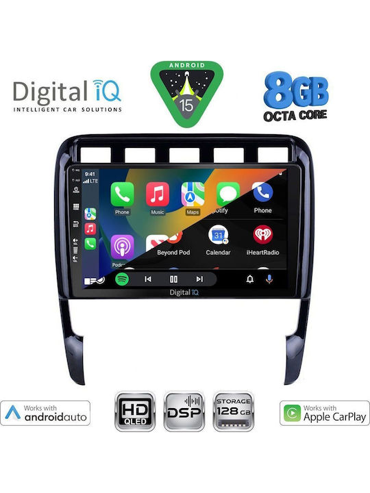 Digital IQ Car Audio System for Porsche Cayenne 2002-2011 Bluetooth USB WiFi GPS Apple CarPlay Android Auto with 9" Touch Screen