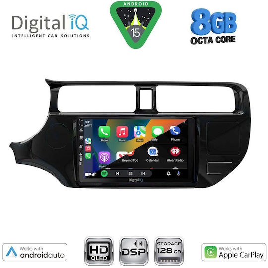 Digital IQ Car Audio System for Kia Rio 2012-2015 Bluetooth USB WiFi GPS Apple CarPlay Android Auto with 9" Touch Screen