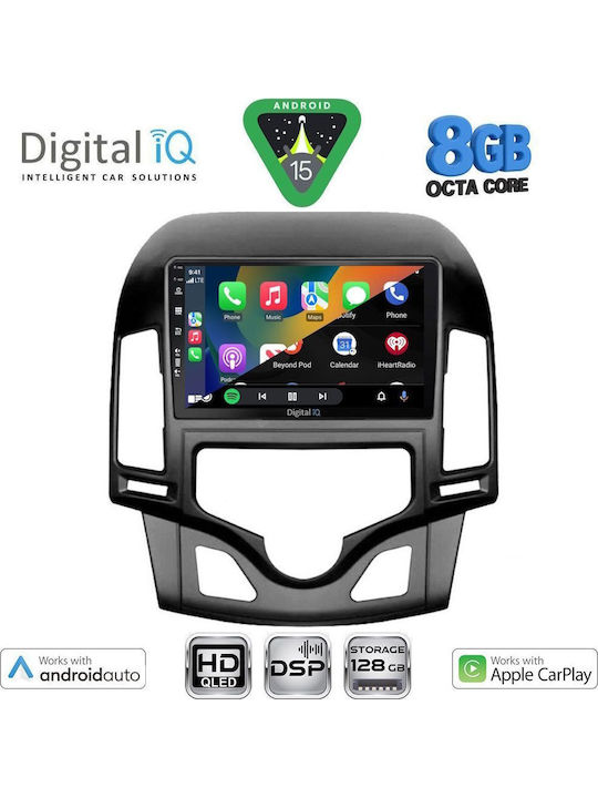 Digital IQ Car Audio System for Hyundai i30 2007-2012 with Clima Bluetooth USB Wi-Fi GPS Apple CarPlay Android Auto with 9-Inch Touch Screen