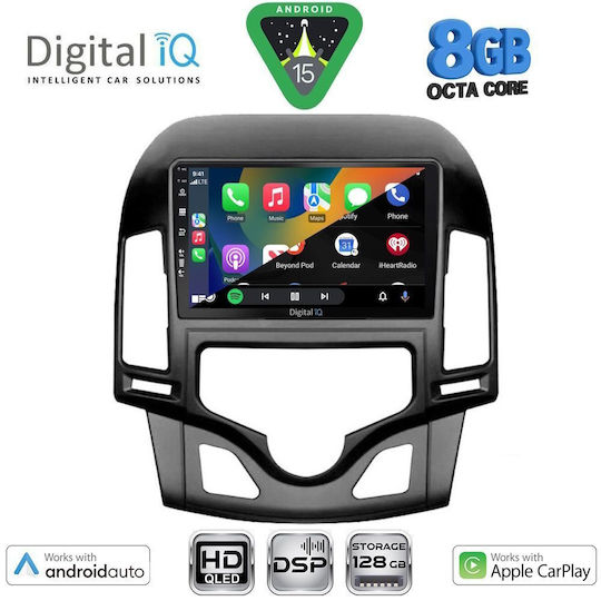 Digital IQ Car Audio System for Hyundai i30 2007-2012 with Clima Bluetooth USB Wi-Fi GPS Apple CarPlay Android Auto with 9-Inch Touch Screen