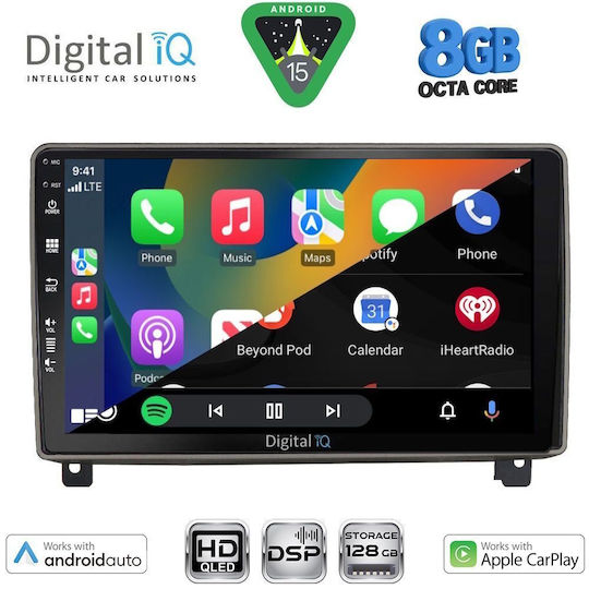 Digital IQ Car Audio System for Peugeot 407 2004-2011 Bluetooth USB WiFi GPS Apple CarPlay Android Auto with 9" Touch Screen