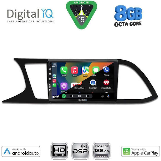 Digital IQ Ηχοσύστημα Αυτοκινήτου για Seat Leon 2012-2021 (Bluetooth/USB/WiFi/GPS/Apple-Carplay/Android-Auto) με Οθόνη Αφής 9"