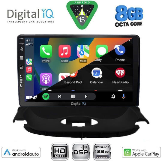 Digital IQ Car Audio System for Peugeot 206 1998-2006 Bluetooth USB WiFi GPS Apple CarPlay Android Auto with 9" Touch Screen