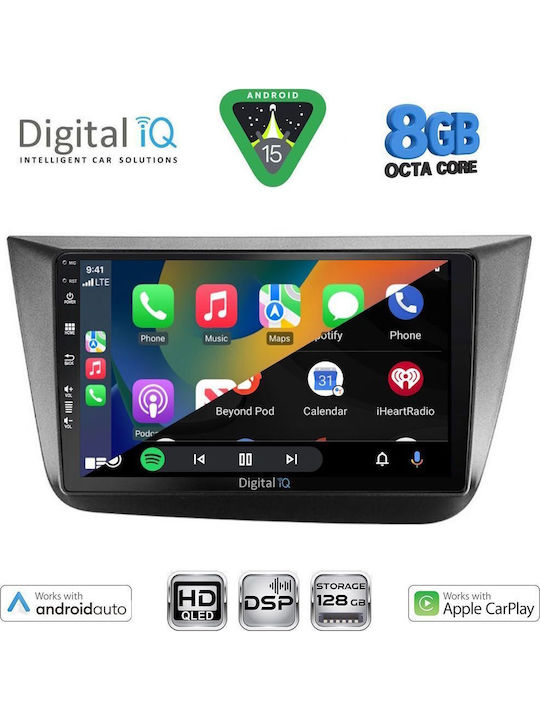 Digital IQ Car Audio System for Seat Altea 2004-2015 Bluetooth USB WiFi GPS Apple CarPlay Android Auto with 9" Touch Screen