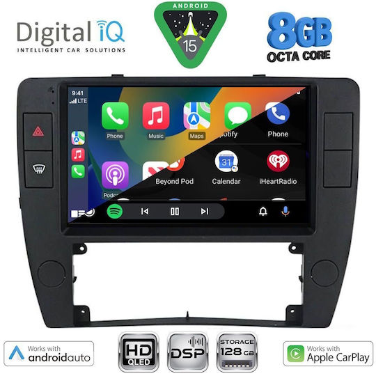 Digital IQ Ηχοσύστημα Αυτοκινήτου για Volkswagen Passat 2000-2005 (Bluetooth/USB/WiFi/GPS/Apple-Carplay/Android-Auto) με Οθόνη Αφής 9"
