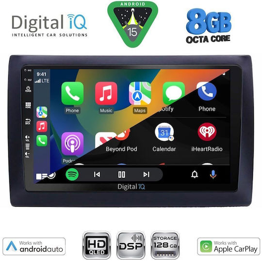 Digital IQ Ηχοσύστημα Αυτοκινήτου για Fiat Stilo 2001-2007 (Bluetooth/USB/WiFi/GPS/Apple-Carplay/Android-Auto) με Οθόνη Αφής 9"