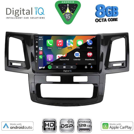 Digital IQ Car Audio System for Toyota Hilux 2005-2016 Bluetooth USB WiFi GPS Apple CarPlay Android Auto with 9" Touch Screen