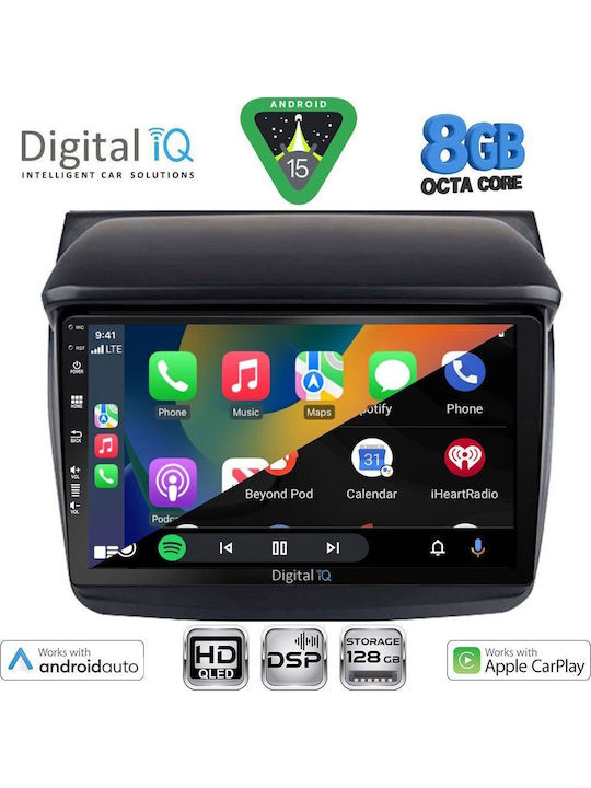 Digital IQ Car Audio System for Mitsubishi L200 2006-2015 Bluetooth USB WiFi GPS Apple CarPlay Android Auto with 9" Touch Screen