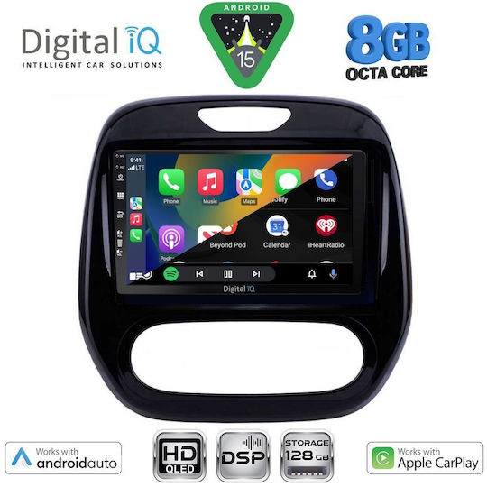 Digital IQ Ηχοσύστημα Αυτοκινήτου για Renault Captur 2013-2019 (Bluetooth/USB/WiFi/GPS/Apple-Carplay/Android-Auto) με Οθόνη Αφής 9"