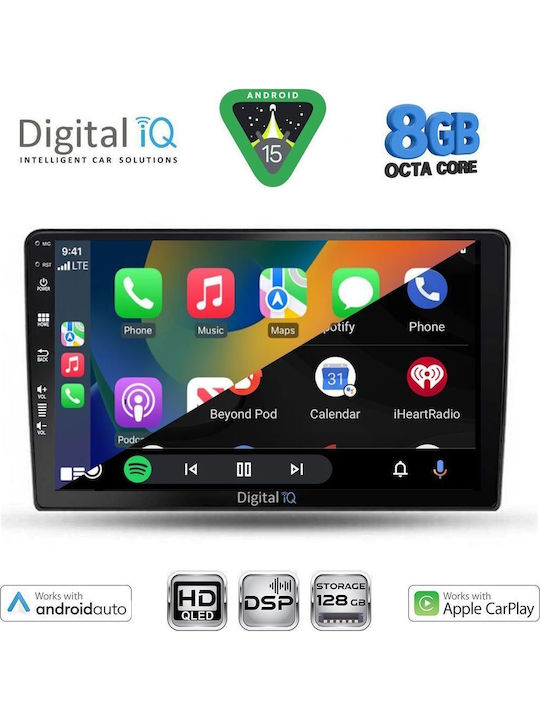 Digital IQ Car Audio System for Dacia Duster 2012-2019 Bluetooth USB WiFi GPS Apple CarPlay Android Auto with 9" Touch Screen