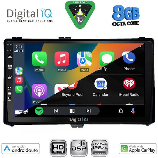 Digital IQ Ηχοσύστημα Αυτοκινήτου για Toyota Auris / Aygo X / Corolla 2017-2019 (Bluetooth/USB/WiFi/GPS/Apple-Carplay/Android-Auto) με Οθόνη Αφής 9"