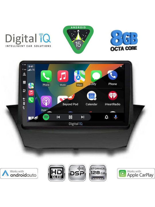 Digital IQ Auto-Audiosystem für Ford Fiesta 2008-2017 (Bluetooth/USB/Eingebautes Wi-Fi / GPS / Apple CarPlay / Android Auto) mit Touchscreen 9"