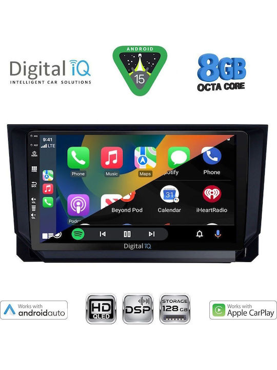 Digital IQ Car Audio System for Seat Arona and Ibiza 2018-2022 Bluetooth USB Wi-Fi GPS Apple CarPlay Android Auto with 9-Inch Touch Screen Digital IQ BXF 7573 CPAA