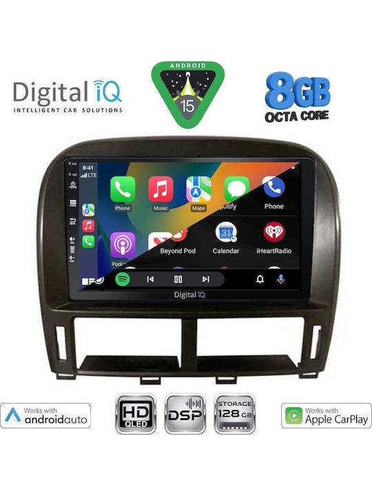 Digital IQ Car Audio System for Jaguar XF Lexus LS 2000-2006 Bluetooth USB WiFi GPS Apple CarPlay Android Auto with 9" Touch Screen