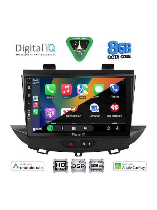 Digital IQ Auto-Audiosystem für Opel Crossland / Grandland 2018 Bluetooth USB Eingebautes Wi-Fi GPS Apple CarPlay Android Auto mit 9 Zoll Touchscreen