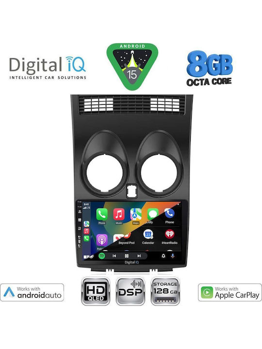 Digital IQ Auto-Audiosystem für Nissan Qashqai 2007-2014 Bluetooth USB Eingebautes Wi-Fi GPS Apple CarPlay Android Auto mit 9 Zoll Touchscreen