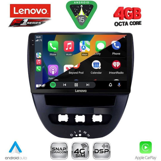 Lenovo Car Audio System for Toyota Aygo 2005-2014 Bluetooth USB WiFi GPS Apple CarPlay Android Auto with 10" Touch Screen