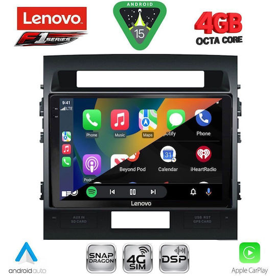 Lenovo Ηχοσύστημα Αυτοκινήτου για Toyota Land Cruiser 2008-2015 (Bluetooth/USB/WiFi/GPS/Apple-Carplay/Android-Auto) με Οθόνη Αφής 10"