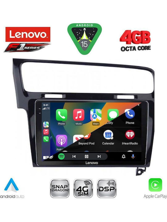 Lenovo Car Audio System for Volkswagen Golf 2013-2020 (Bluetooth/USB/WiFi/GPS/Apple CarPlay/Android Auto) with 10" Touch Screen