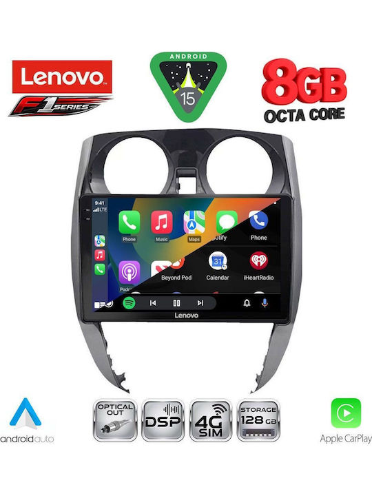 Lenovo Car Audio System for Nissan Note 2012-2020 Bluetooth USB WiFi GPS Apple CarPlay Android Auto with 10" Touch Screen