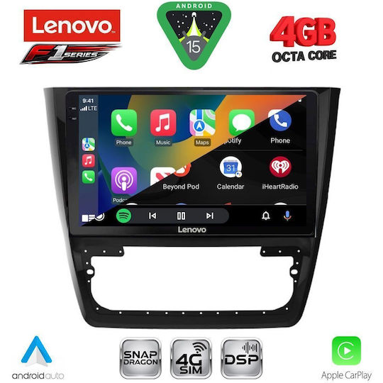 Lenovo Ηχοσύστημα Αυτοκινήτου για Skoda Yeti 2014-2018 (Bluetooth/USB/WiFi/GPS/Apple-Carplay/Android-Auto) με Οθόνη Αφής 10"