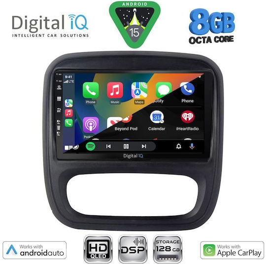 Digital IQ Ηχοσύστημα Αυτοκινήτου για Opel Vivaro Renault Trafic Nissan NV300 2014-2019 (Bluetooth/USB/WiFi/GPS/Apple-Carplay/Android-Auto) με Οθόνη Αφής 9"