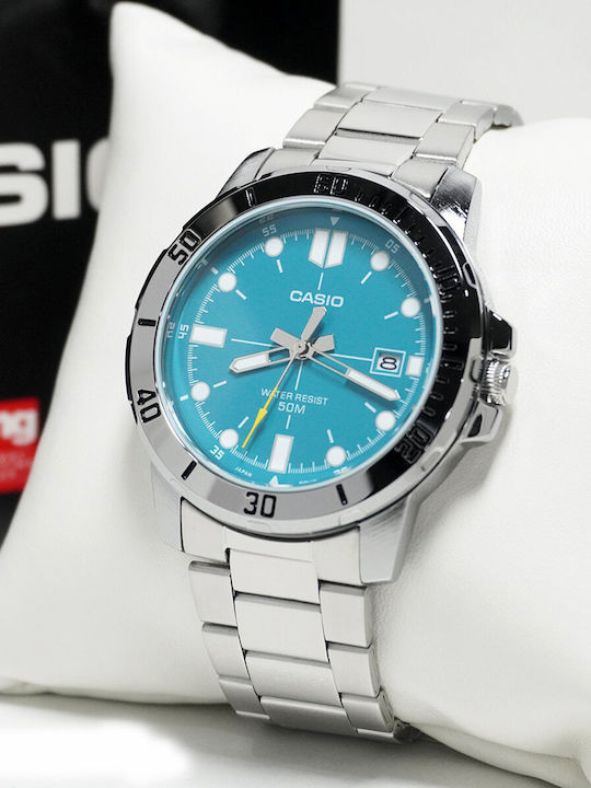 Casio Men's Watch 45mm Battery with Silver Metal Bracelet