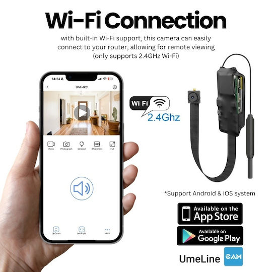 WiFi Spionagekamera 1080p mit Speicherkartensteckplatz