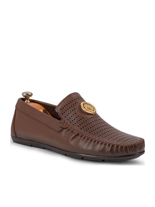 Mocasini Bărbătești Din Piele Maro