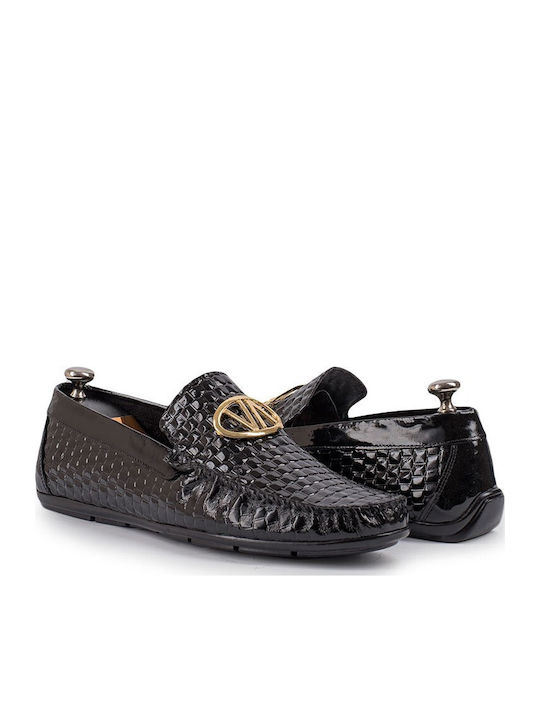 Leder Herren Mokassins in Schwarz Farbe
