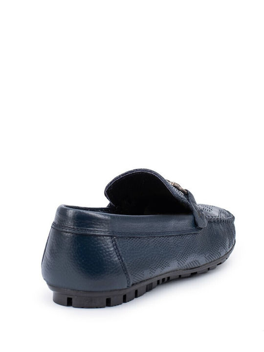 Leder Herren Mokassins in Blau Farbe