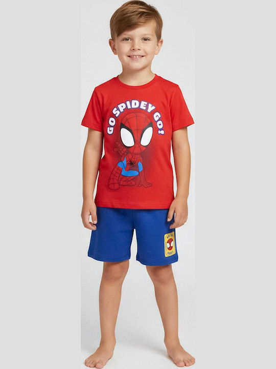 Kids Clothing Set with Shorts Summer 2 Pieces Blue Red Spidey