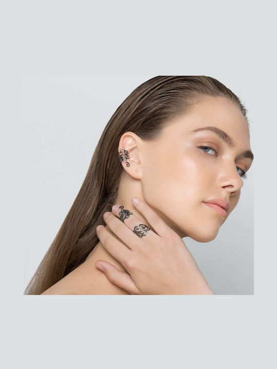 Σκουλαρίκι Ear Cuff Σπείρες Αριστερό Αυτί Χειροποίητο Επιχρυσωμένο Ασήμι 925