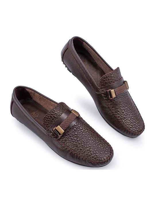 Mocasini Bărbătești Din Piele Maro