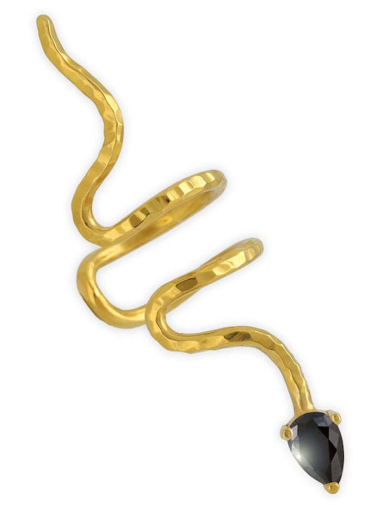 Ohrring Ear Cuff Schlange Blaues Steinen Rechtes Ohr Handgefertigt Silber 925