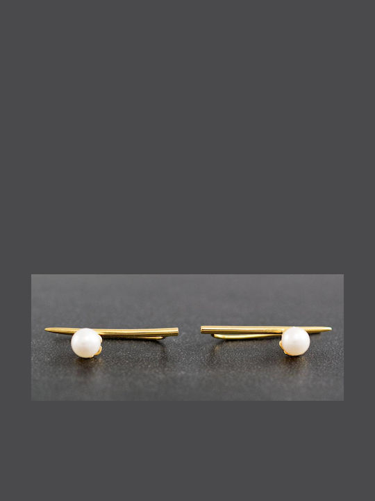 Earrings Pins Handmade Gold Plated Silver 925 with Pearls