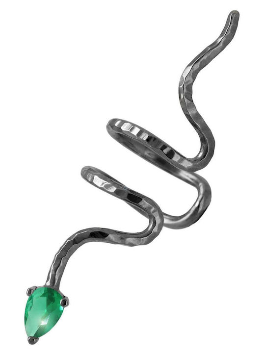 Ohrring Ear Cuff Schlange Blaues Steinen Rechtes Ohr Handgefertigt Silber 925