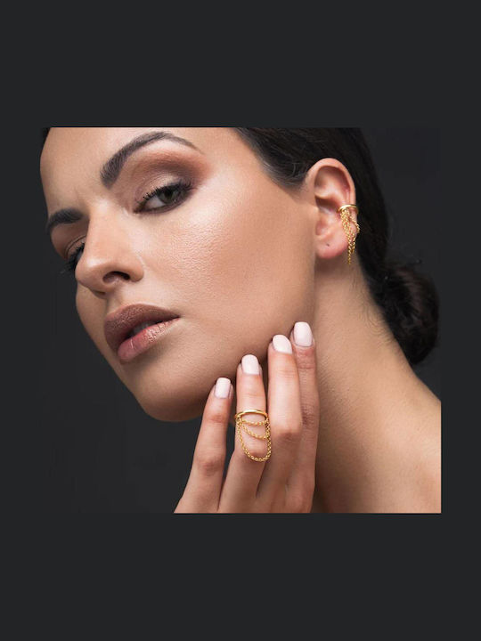 Σκουλαρίκι Ear Cuff Αλυσίδες Χειροποίητο Ασήμι 925
