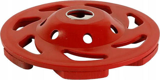 Disc Diamantat Pentru Șlefuirea Betonului Zola 125 Mm 7 Segmente 6 Mm P60 12.200 Rpm Arbore Universal 22,2 Mm Roșu