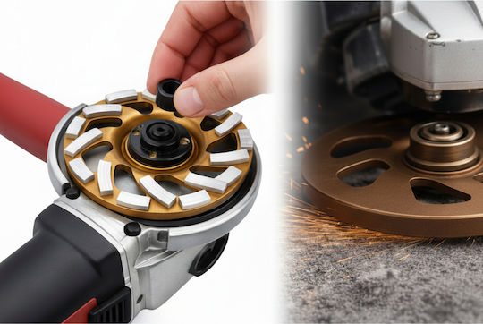 Segmented Diamond Disc Concrete Grinding Zola 125 Mm Universal Arbor 22.2 Mm 5 Mm Diamond Layer Bronze