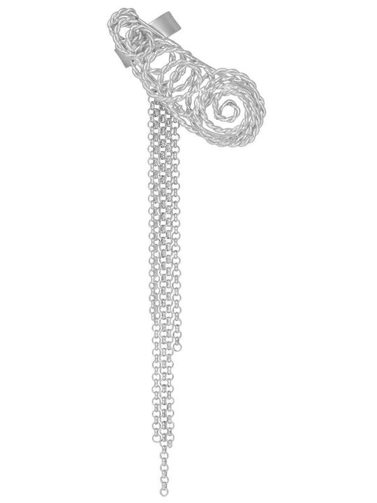Σκουλαρίκι Ear Cuff Αλυσίδες Αριστερό Αυτί Χειροποίητο Ασήμι 925