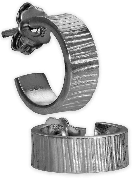 Cercei Rotunzi Huggies Handmade Argint Oxidat 925