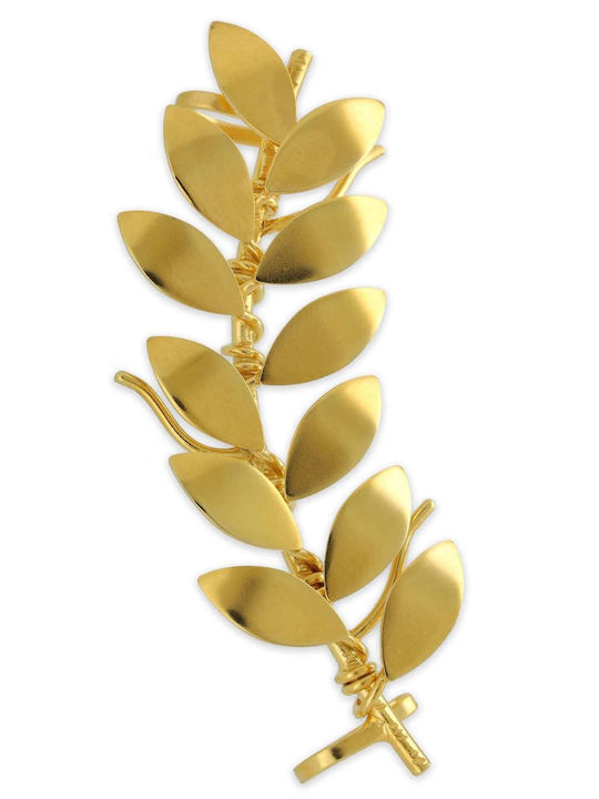 Σκουλαρίκι Ear Cuff Φύλλα Ελιάς Αριστερό Αυτί Χειροποίητο Επιχρυσωμένο Ασήμι 925
