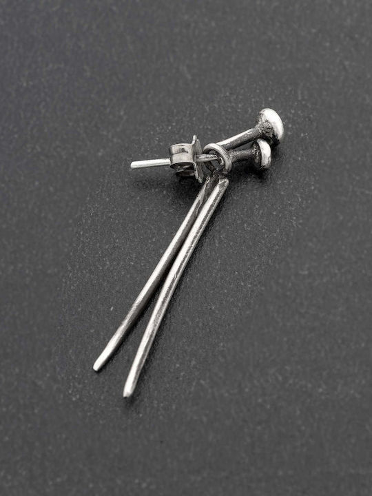 Σκουλαρίκι Ανδρικό Καρφιά Χειροποίητο Ασήμι 925