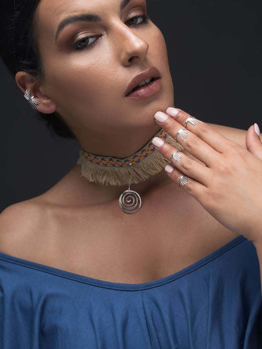 Обици Ear Cuff Лъчи Ръчно Изработени Сребро 925