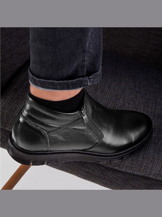 Herrenstiefel Schwarz Leder