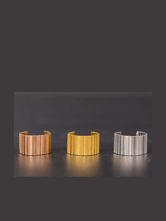 Ohrringe Ear Cuff Rändelungen Handgefertigt Roségold Vergoldetes Silber 925