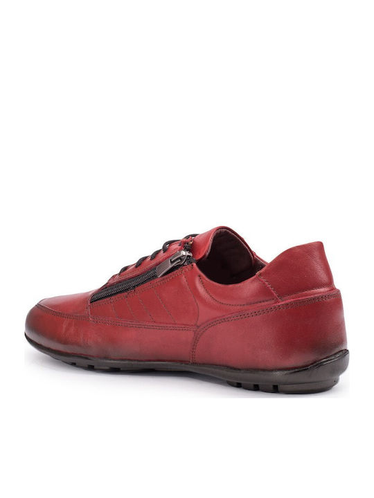 Pantofi Casual Bărbătești Din Piele Roșii